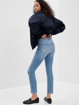 Slim fit skinny džíny s vysokým pasem Gap modré
