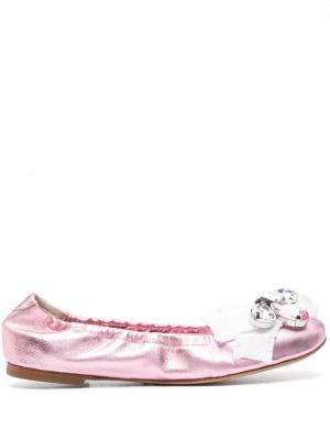 Kožne cipele Casadei ružičasta