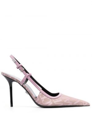 Slingback jacquard pumps Versace pink