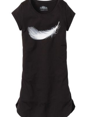 Хлопковая ночная рубашка Bpc Bonprix Collection черная