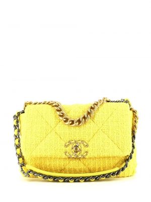 Sac en tweed Chanel Pre-owned jaune