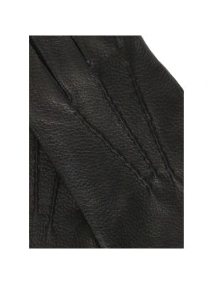Guantes con bordado de cuero de lana Orciani negro