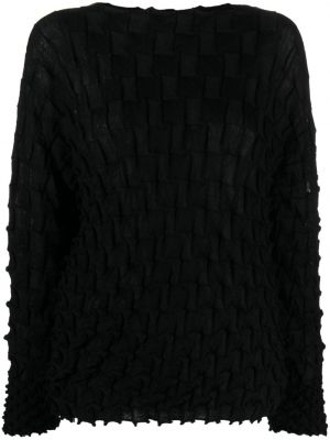 Vlnený sveter Issey Miyake čierna