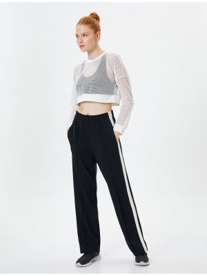 Спортни панталони с висока талия на райета от модал Koton