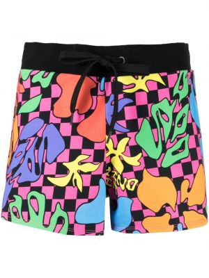 Abstrakt trykk trykt bomull shorts Moschino rosa