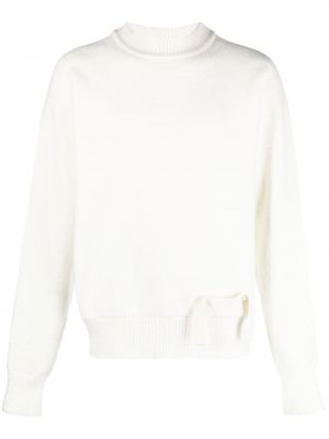 Плетен пуловер Jacquemus бяло