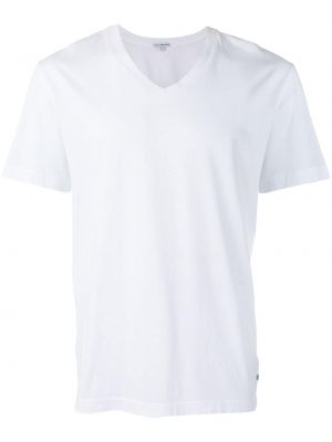 T-shirt con scollo a v James Perse bianco