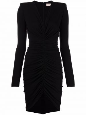 Μini φόρεμα με λαιμόκοψη v Alexandre Vauthier μαύρο