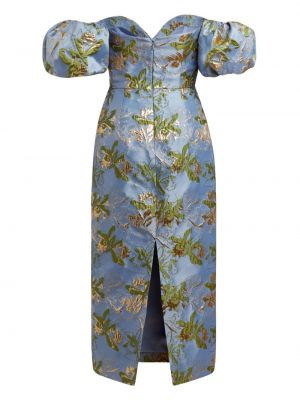 Žakárové květinové koktejlové šaty Markarian
