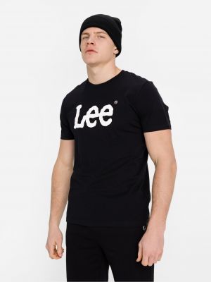 Raštuotas polo marškinėliai Lee juoda