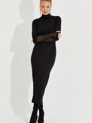 Midi obleka iz tila Cool & Sexy črna