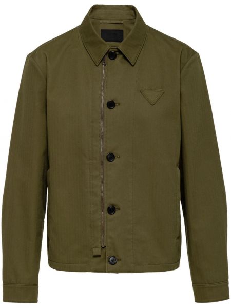 Pamučna traper jakna Prada zelena