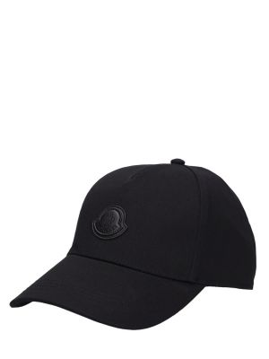 Памучна памучна шапка с козирки Moncler черно