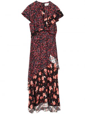 Midi obleka s cvetličnim vzorcem s potiskom 3.1 Phillip Lim črna