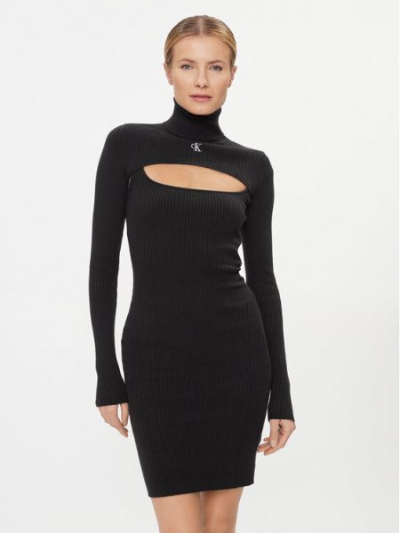 Φόρεμα πουλόβερ Calvin Klein Jeans μαύρο