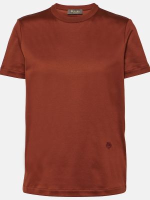 Kokvilnas t-krekls džersija Loro Piana brūns