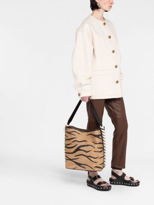 Pruhovaná shopper kabelka s tygřím vzorem Stella Mccartney