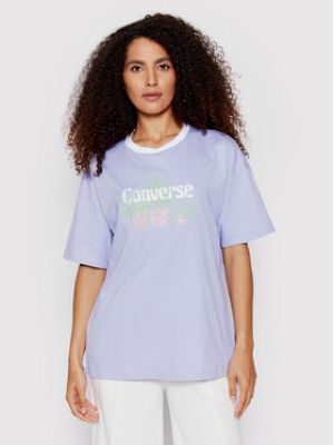 Фиолетовая футболка свободного кроя Converse