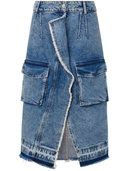 Epäsymmetrinen halkiohame Moschino Jeans sininen