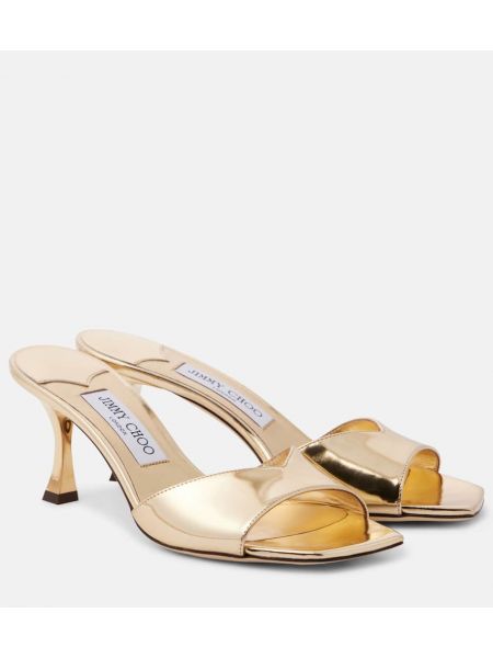 Mules en cuir Jimmy Choo doré