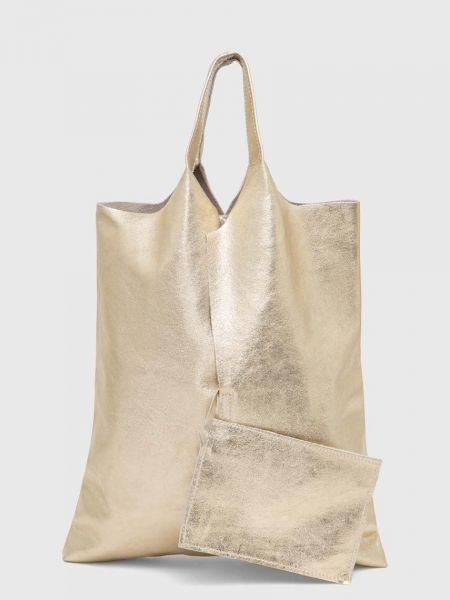 Кожаная сумка шоппер Answear Lab золотая