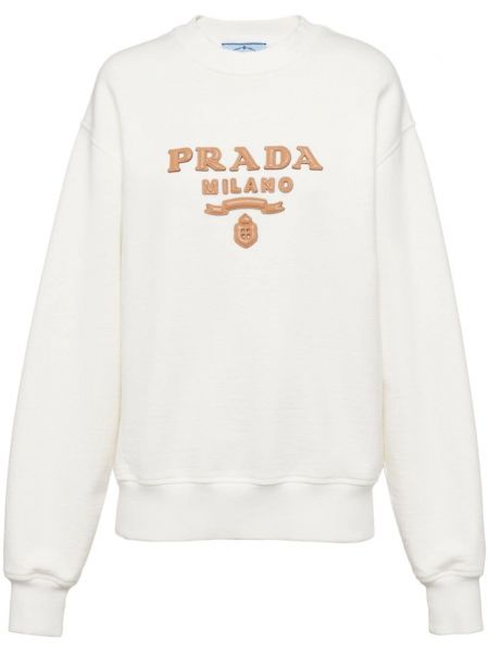 Sweatshirt aus baumwoll Prada weiß