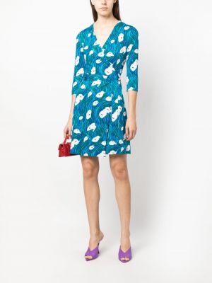Hedvábné šaty s potiskem s abstraktním vzorem Dvf Diane Von Furstenberg