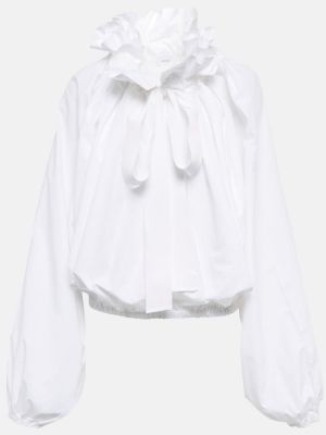 Bombažna bluza z volani Patou bela