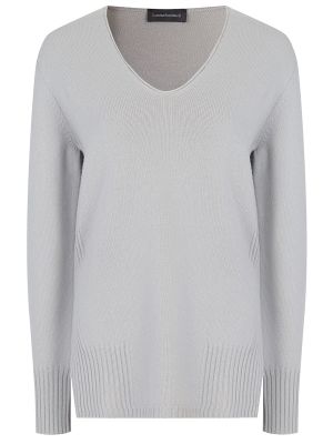 Шерстяной пуловер Lorena Antoniazzi серый