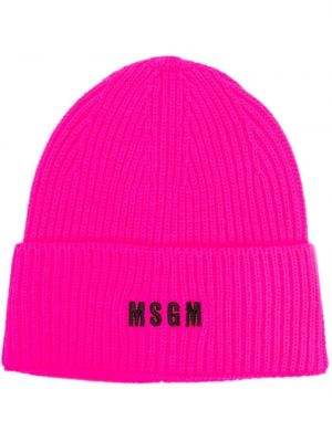 Trykt strikket lue Msgm rosa