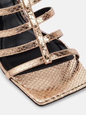 Sandały skórzane Versace złote