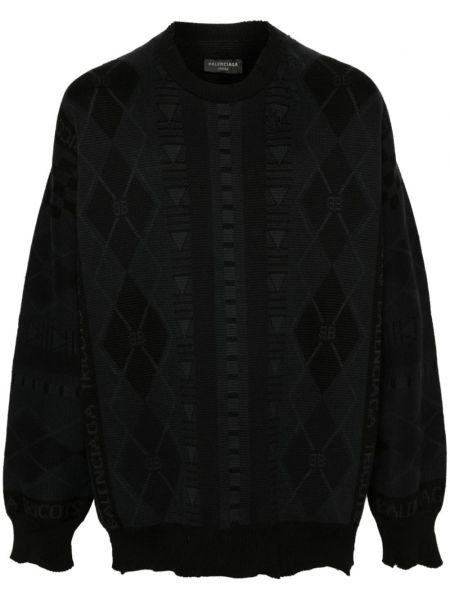 Žakarda apgrūtināti džemperis Balenciaga pelēks