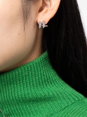 Boucles d'oreilles à imprimé à boucle Karl Lagerfeld argenté