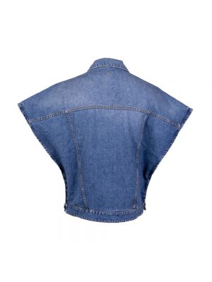 Kamizelka jeansowa z kieszeniami Dondup niebieska