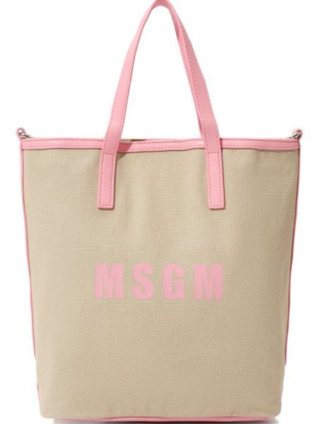 Бежевая сумка шоппер Msgm