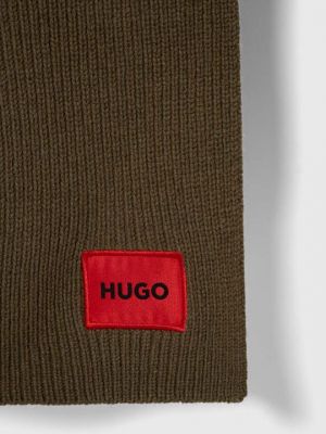 Шерстяной шарф Hugo зеленый