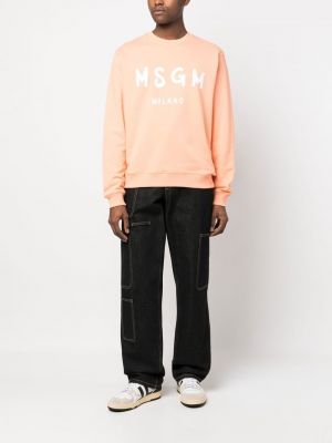 Sweatshirt mit rundhalsausschnitt mit print Msgm orange