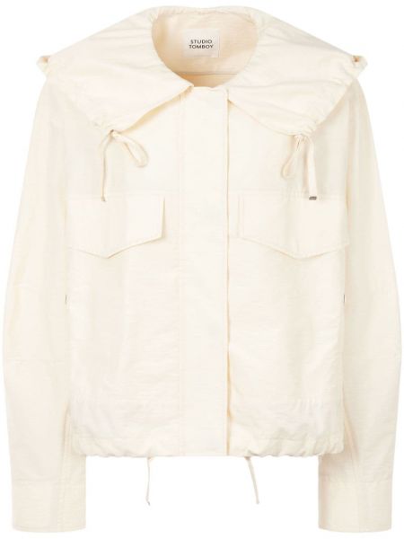 Veste longue fermeture éclair à capuche Studio Tomboy blanc