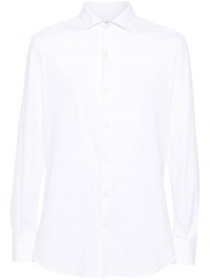 Jersey hemd Glanshirt weiß