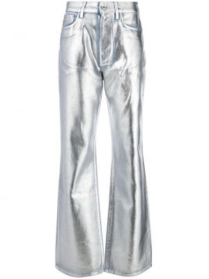 Spodnie bawełniane Rabanne srebrne
