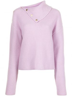 Плетен пуловер с копчета Dion Lee виолетово