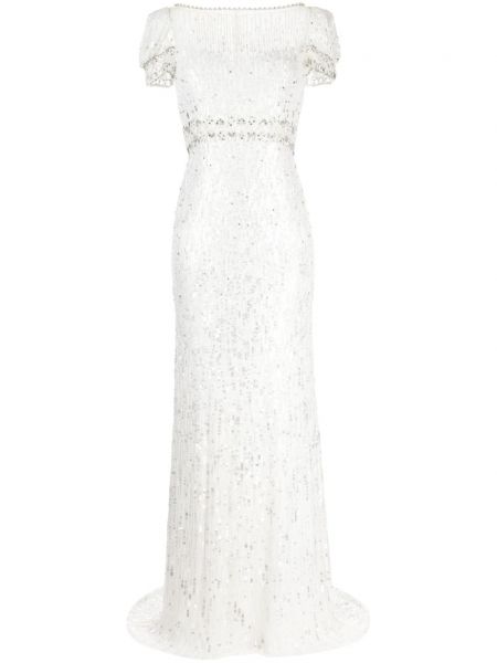 Вечерна рокля с пайети Jenny Packham бяло