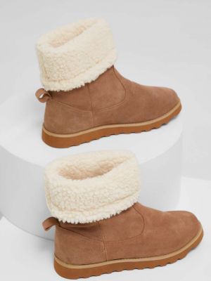 Čizme za snijeg od brušene kože Answear Lab bež