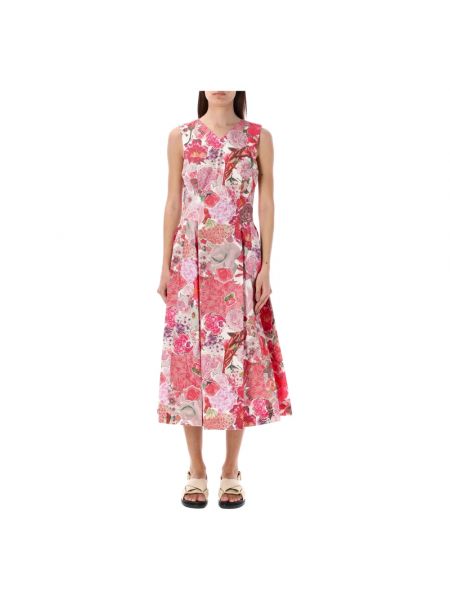 Sukienka midi z nadrukiem Marni różowa