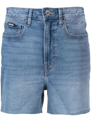 Kratke jeans hlače z visokim pasom Dkny modra