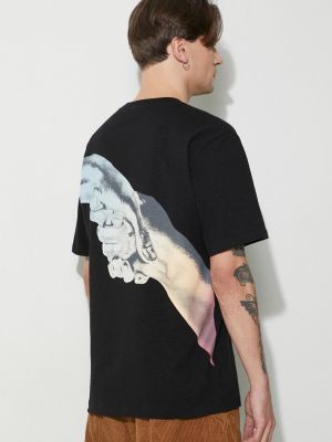 Bavlněné tričko s potiskem s přechodem barev Filling Pieces černé