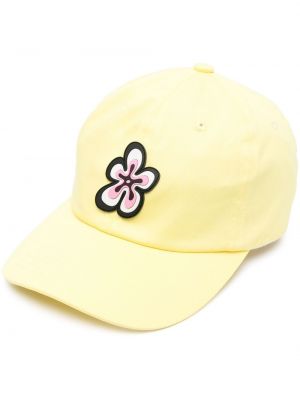 Bombažna kapa s šiltom s cvetličnim vzorcem Camper rumena