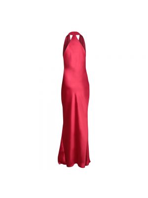 Vestido largo de raso Norma Kamali rojo