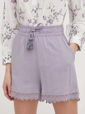 Answear Lab pantaloni scurti femei, a , neted, high waist - violet