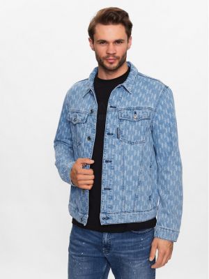 Priliehavá džínsová bunda Karl Lagerfeld modrá